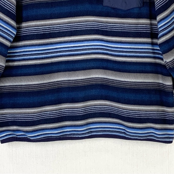 Southern Grit Men's Tundra Fleece 1/4 Snap Navy Blue Striped Pullover - Size XXL - Picture 7 of 15
